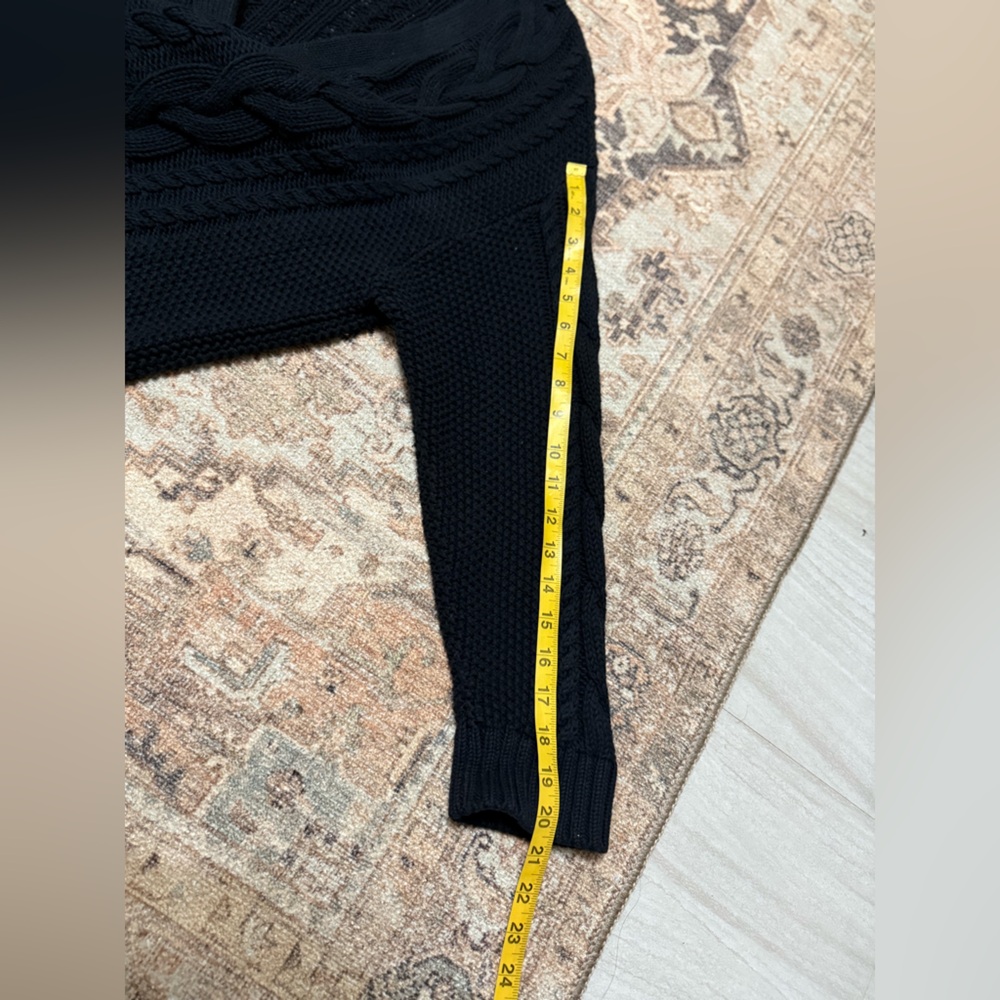 Quince Black Cable Knit Cardigan - Picture 7 of 11